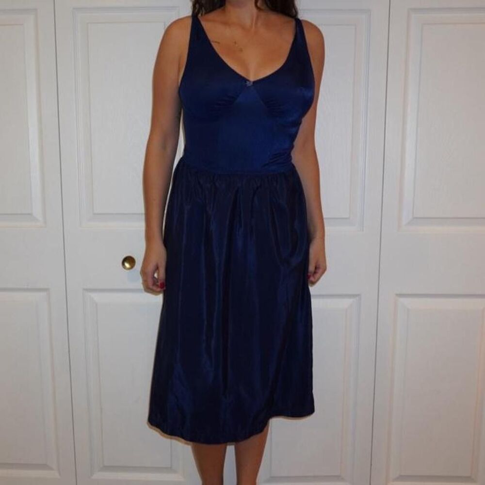 Olga Women's Blue and Navy Dress - Picture 4 of 8
